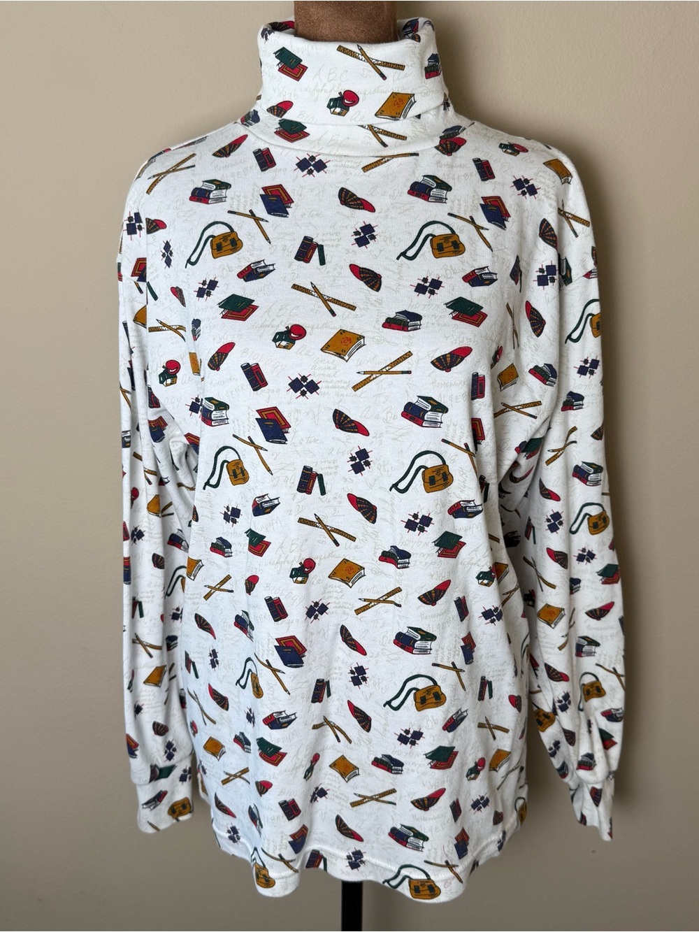 Vintage Northern Isles Turtleneck Shirt Large Top Teacher School Teachercore